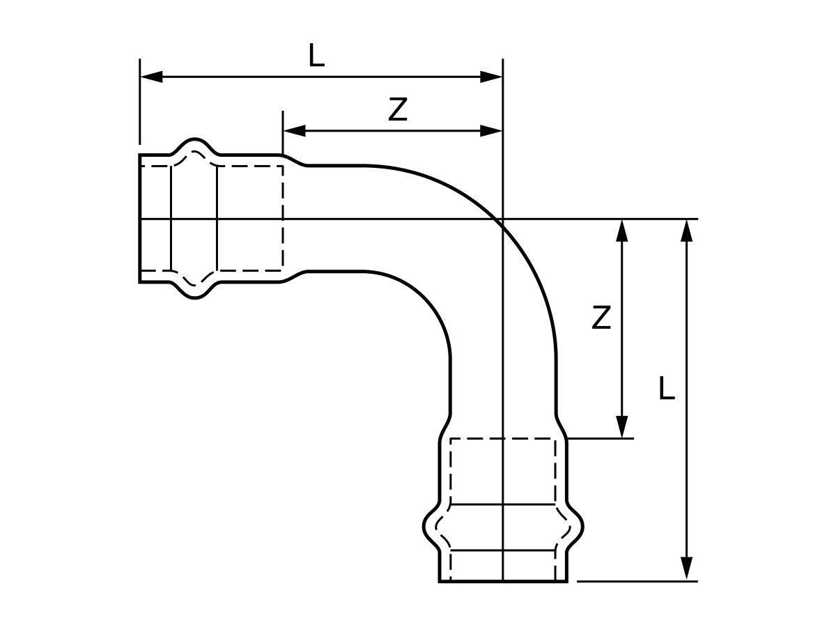 Reece B-Press Stainless Steel Elbow 90 Degree X 22mm