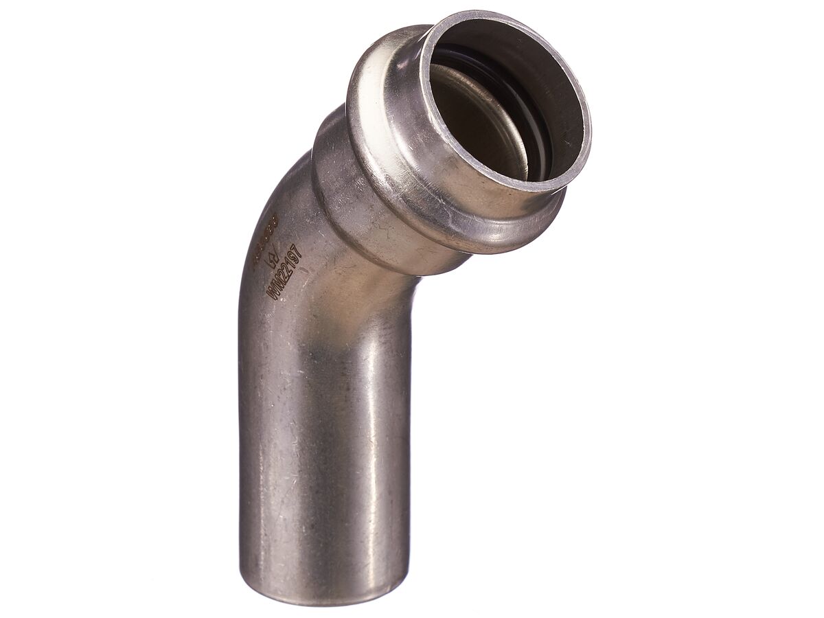 reece B-Press Stainless Steel Elbow Plain End 45 Degree x 22mm