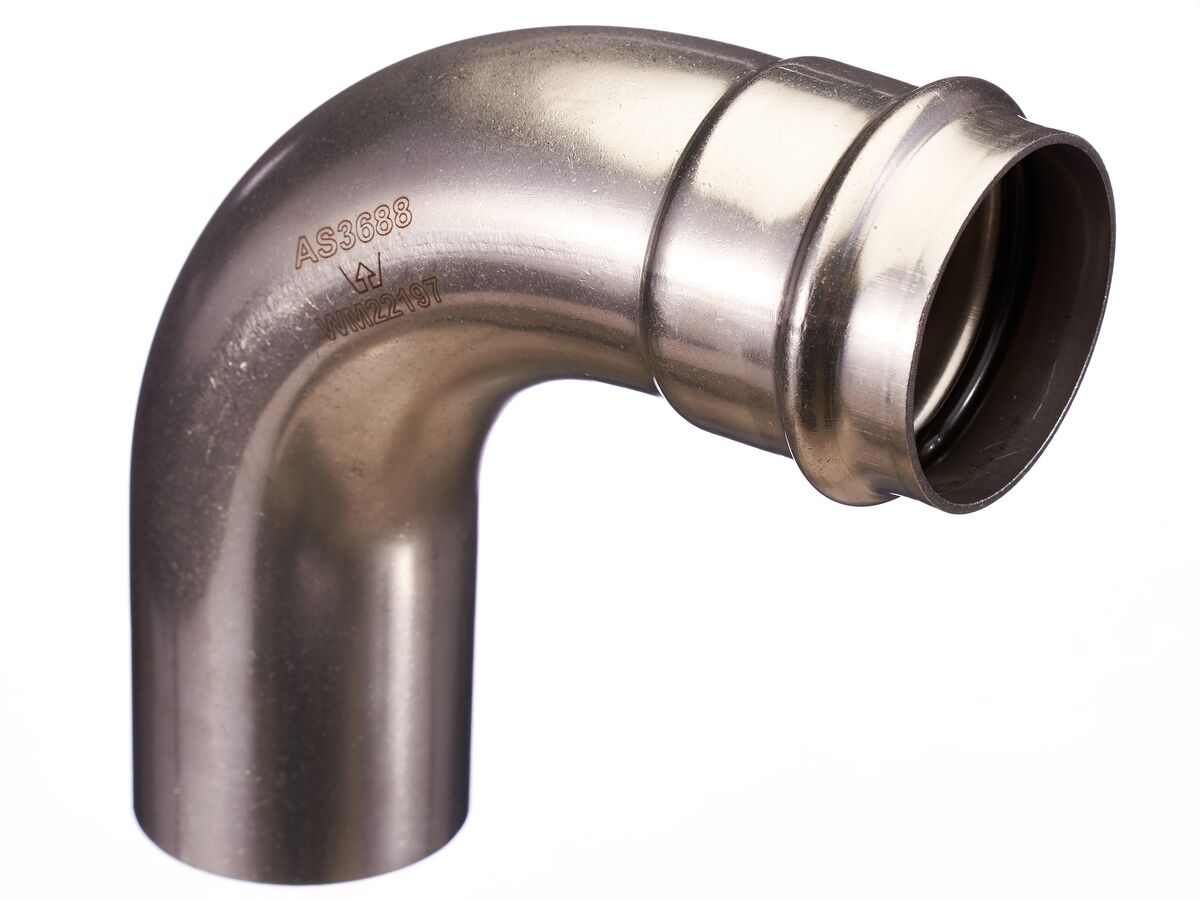 reece B-Press Stainless Steel Elbow Plain End 90 Degree x 54mm