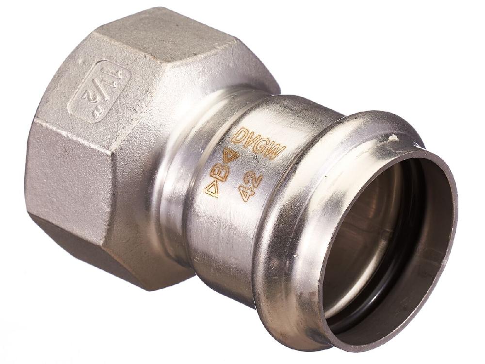 reece B-Press Stainless Steel Female Straight Connector 42mm x 40mm