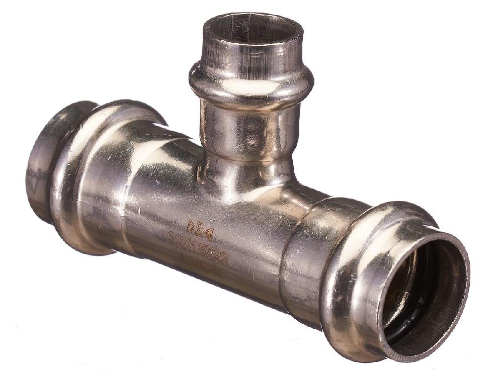 reece B-Press Stainless Steel Reducing Tee 22mm x (15mm) x 22mm