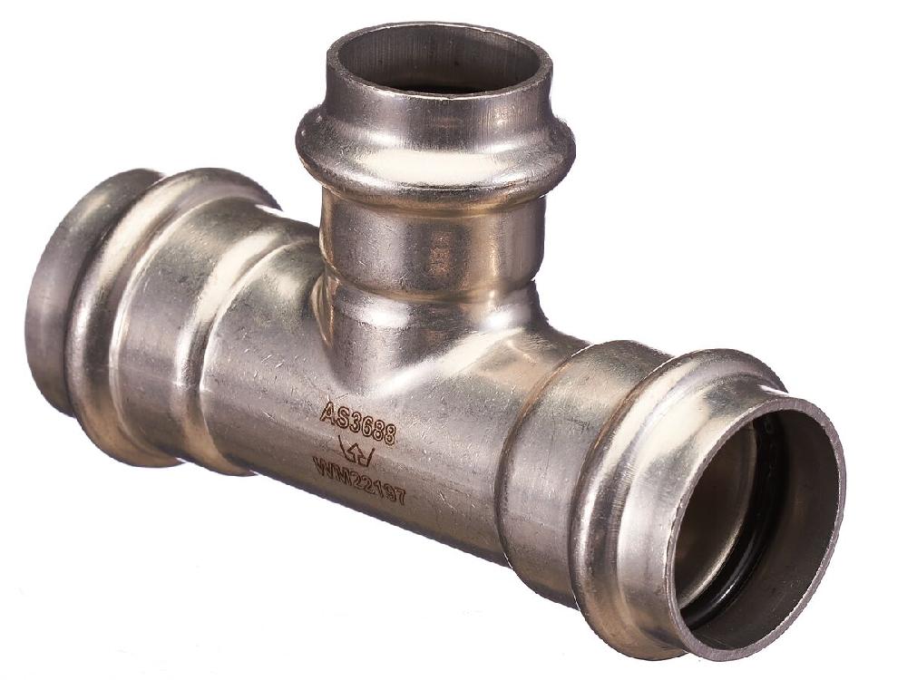 reece B-Press Stainless Steel Reducing Tee 28mm x (22mm) x 28mm