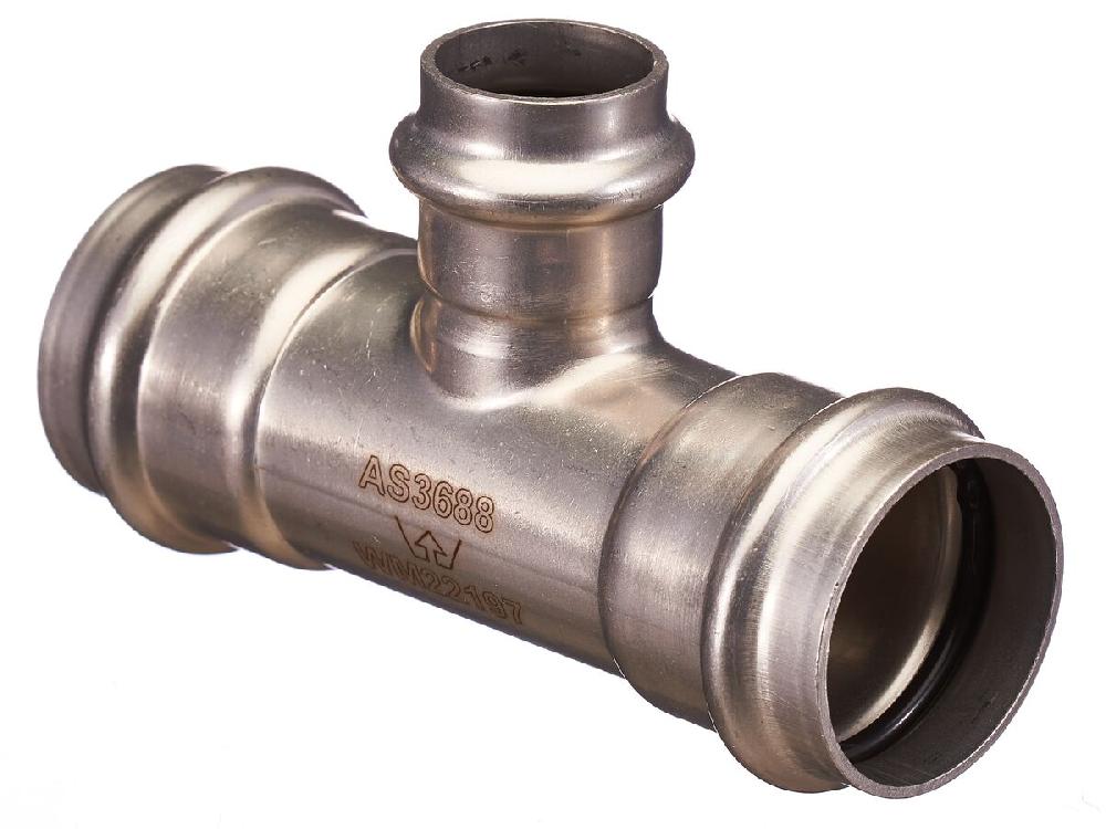 reece B-Press Stainless Steel Reducing Tee 35mm x (22mm) x 35mm