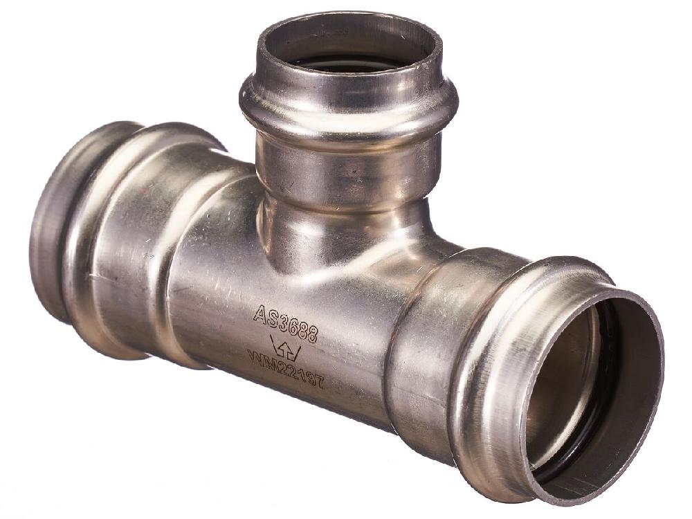 reece B-Press Stainless Steel Reducing Tee 35mm x (28mm) x 35mm