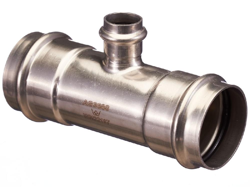 reece B-Press Stainless Steel Reducing Tee 54mm x (22mm) x 54mm