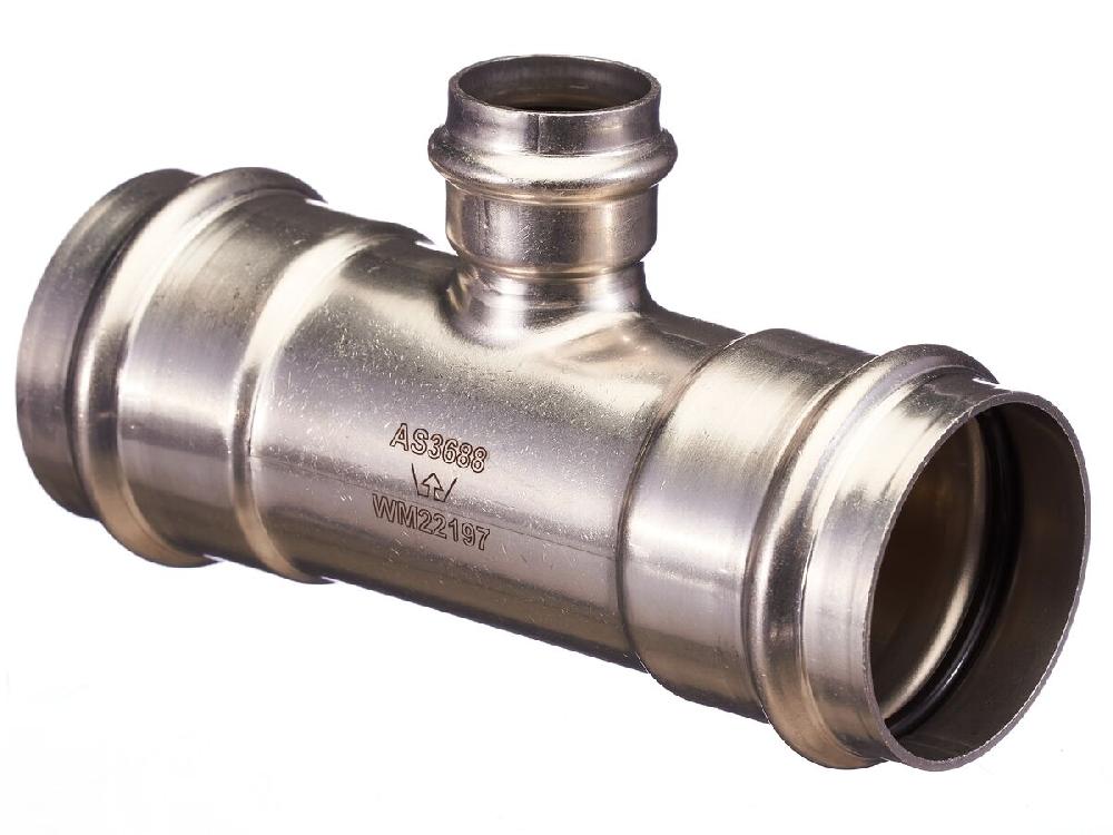 reece B-Press Stainless Steel Reducing Tee 54mm x (28mm) x 54mm