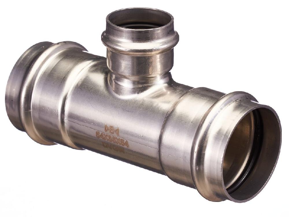 reece B-Press Stainless Steel Reducing Tee 54mm x (35mm) x 54mm