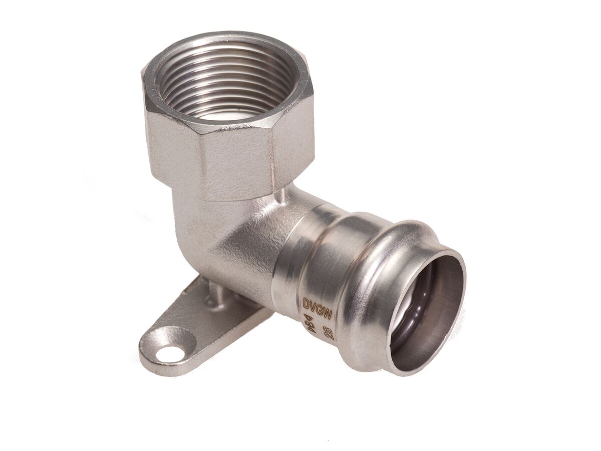 reece B-Press Stainless Steel Wall Plate Elbow 15mm x 15mm Crimp