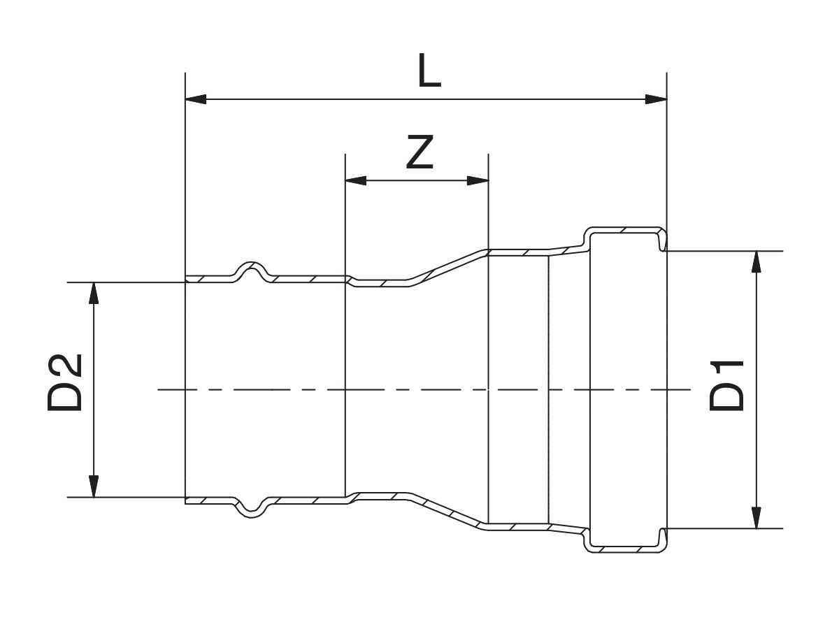Reece B-Press XL Gas Reducing Coupling 100mm X 65mm