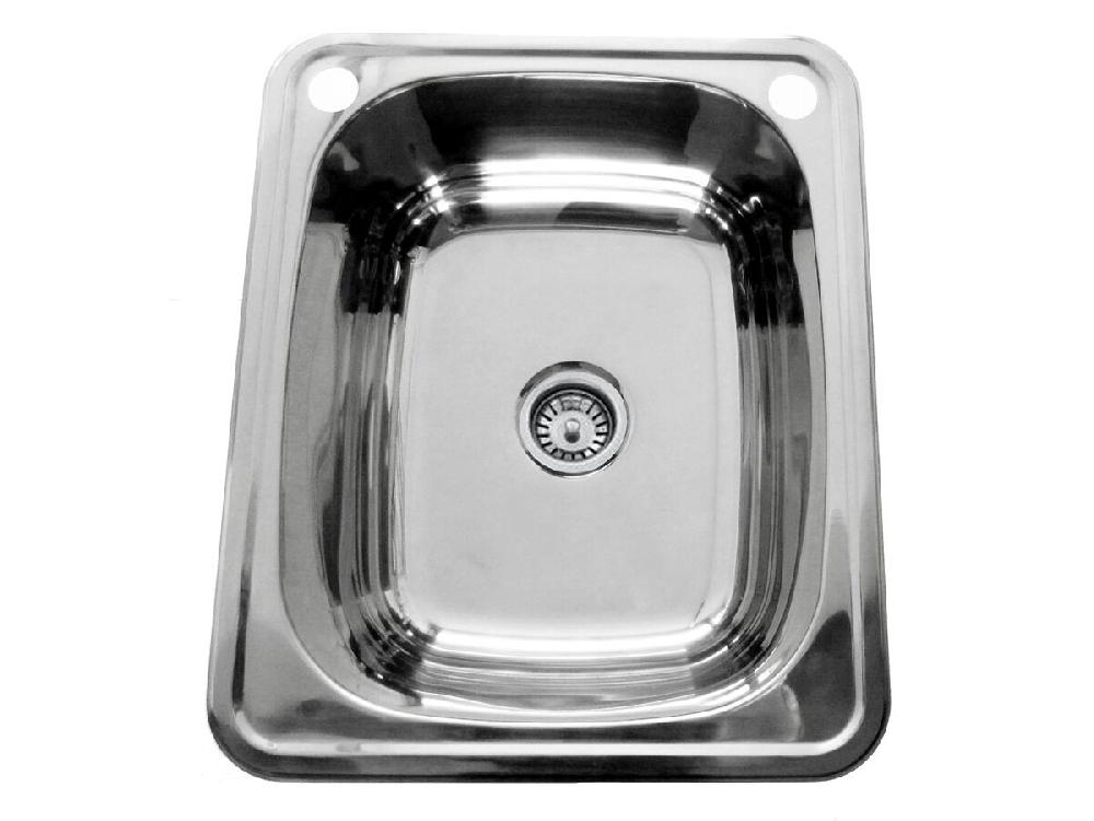 reece Base Compact Inset Laundry Trough 1 Taphole with Bypass 45 Litres Stainless Steel