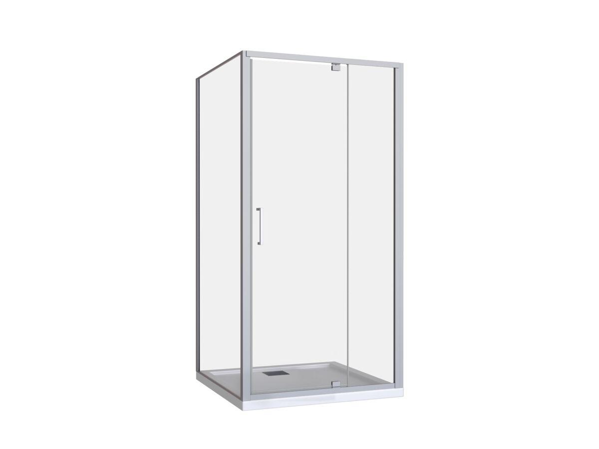 reece Base MK2 Shower Screen & Shower Base with Rear Outlet 1000mm x 1000mm White & Chrome