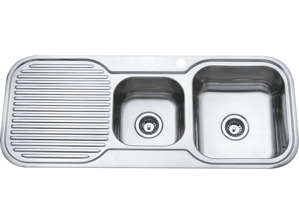 reece Base MK3 1 & 3/4 Bowl Sink 1 Taphole Right Hand Bowl 1200mm Stainless Steel