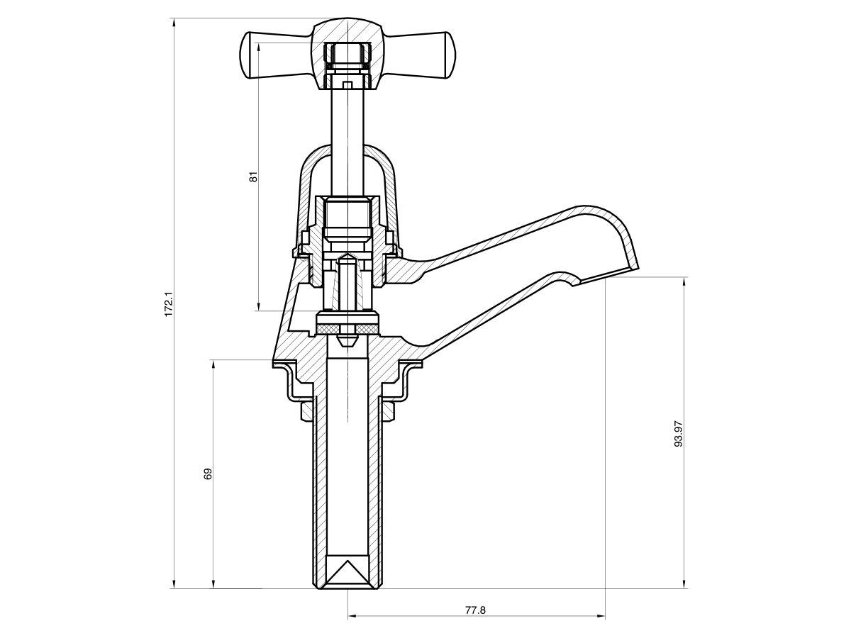 Reece Base Pillar Taps Anti-Vandal Chrome (3 Star) Lead Free