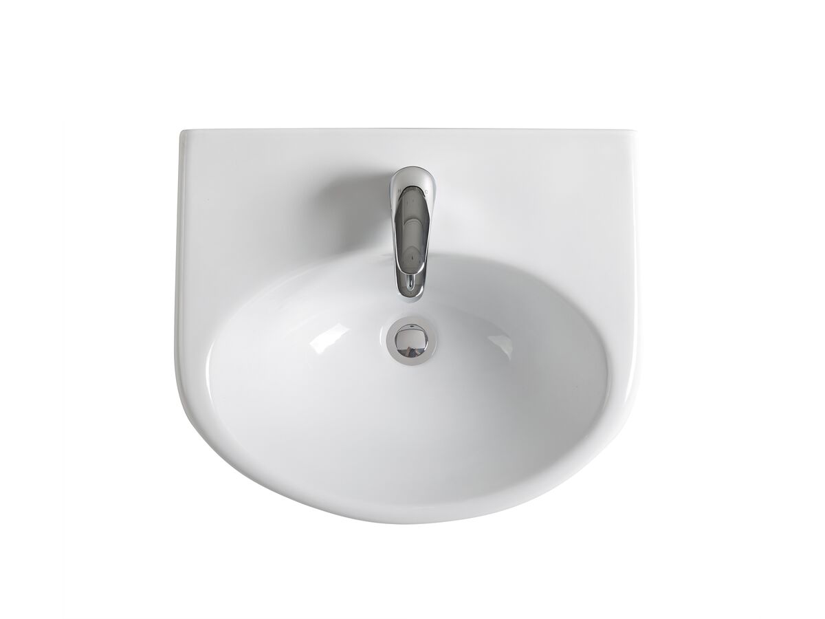 Reece Base Semi Recessed Basin 1 Taphole 500mm White