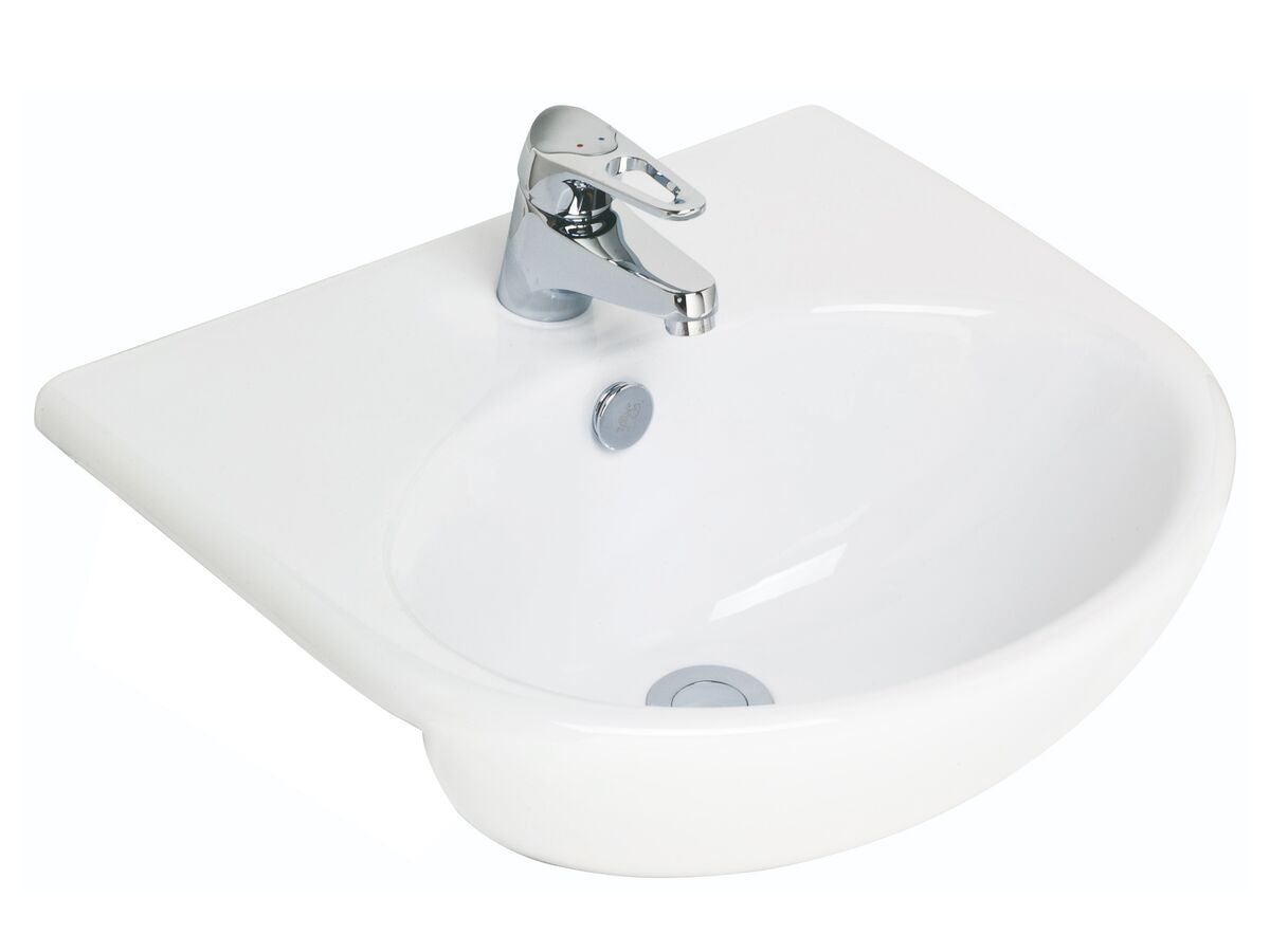 reece Base Semi Recessed Basin 1 Taphole 500mm White