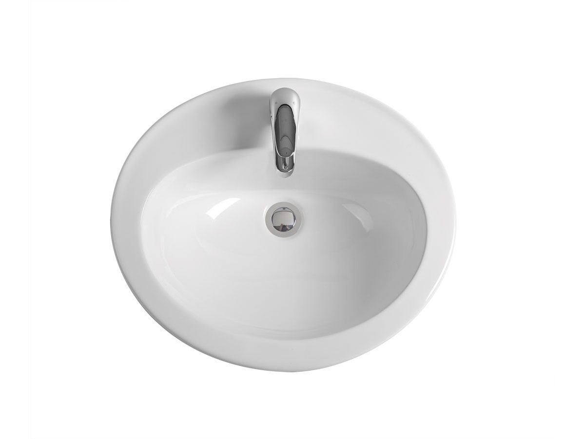 Reece Base Vanity Basin With Overflow 1 Taphole 560 X 480mm White