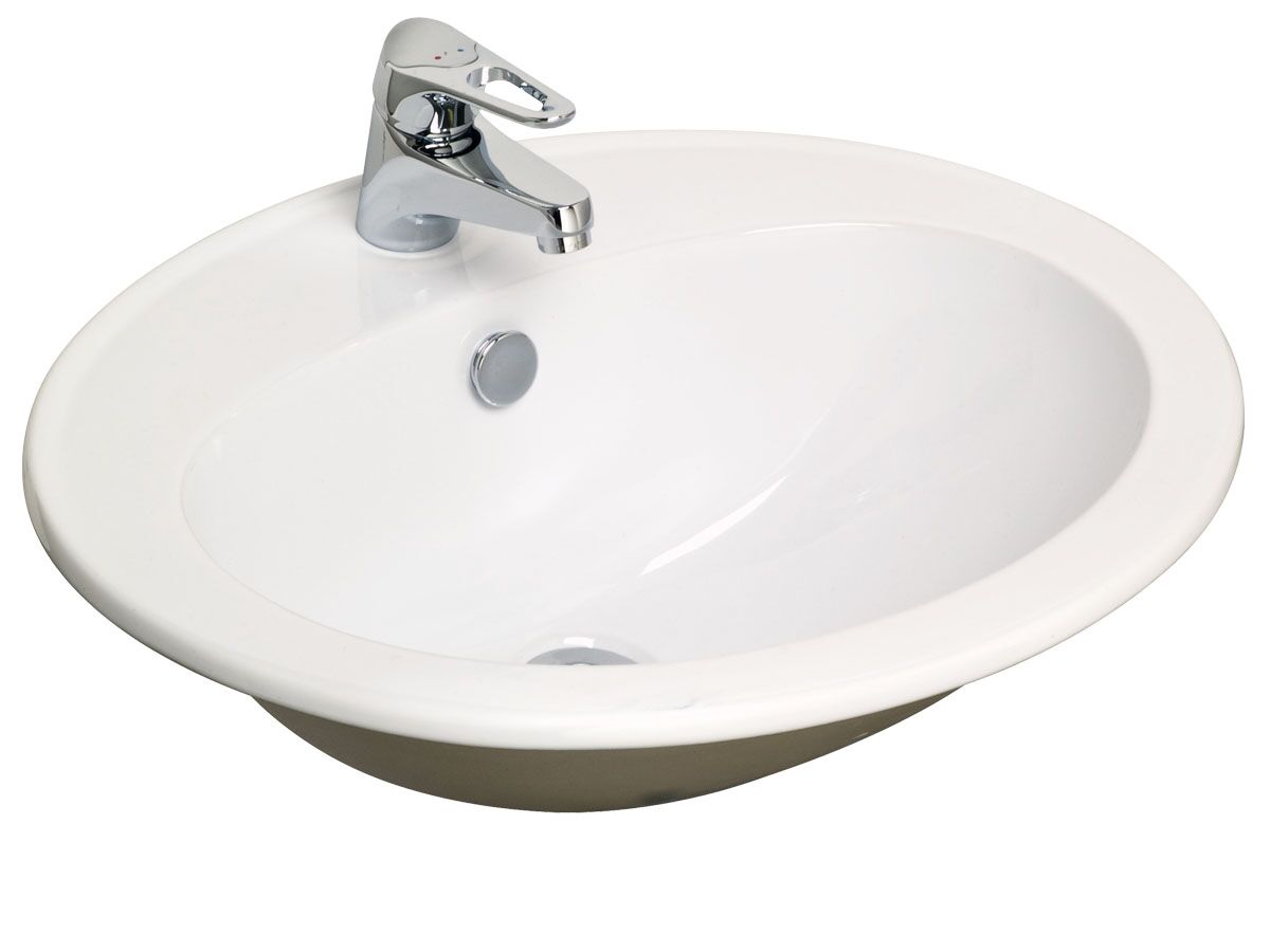 reece Base Vanity Basin with Overflow 1 Taphole 560 x 480mm White