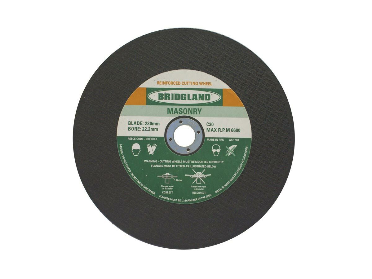 reece Bridgland Masonry Cutting Disc 230mm x 22.2mm
