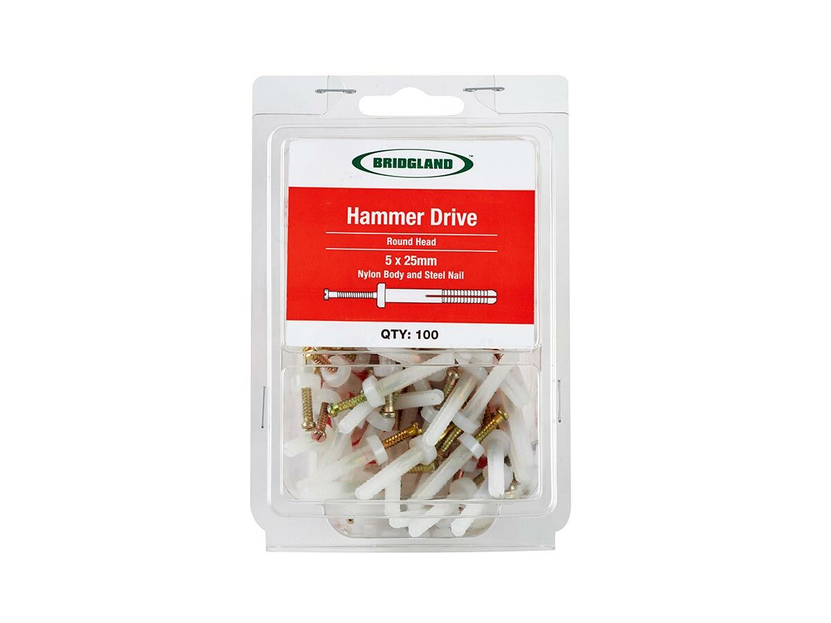 reece Bridgland Nylon Hammer Drive Mushroom Head 5mm x 25mm (100)