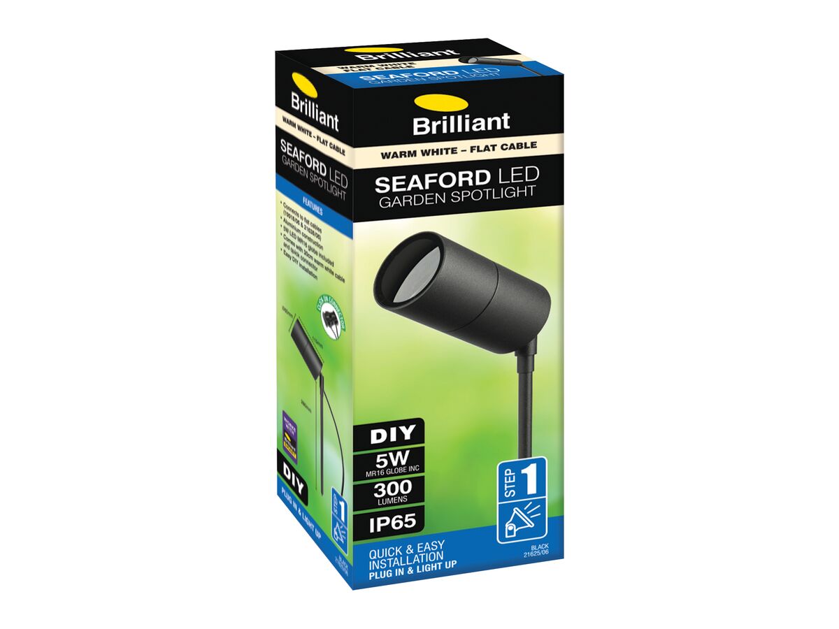 Reece Brilliant Seaford 5W 3000K MR16 LED Spike - Black