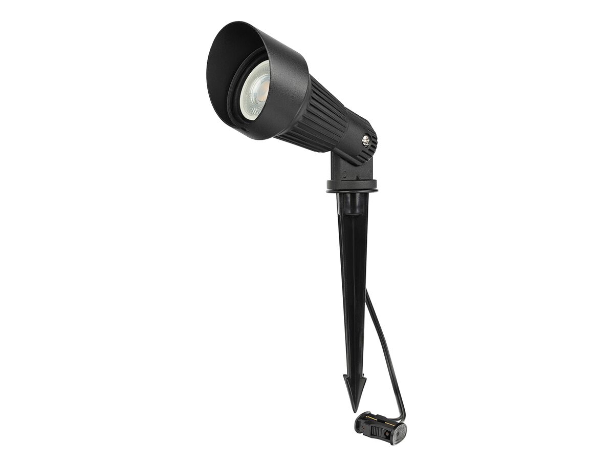 reece Brilliant Stiletto II Garden Spotlight with 5W 3000K LED MR16 Globe - Black