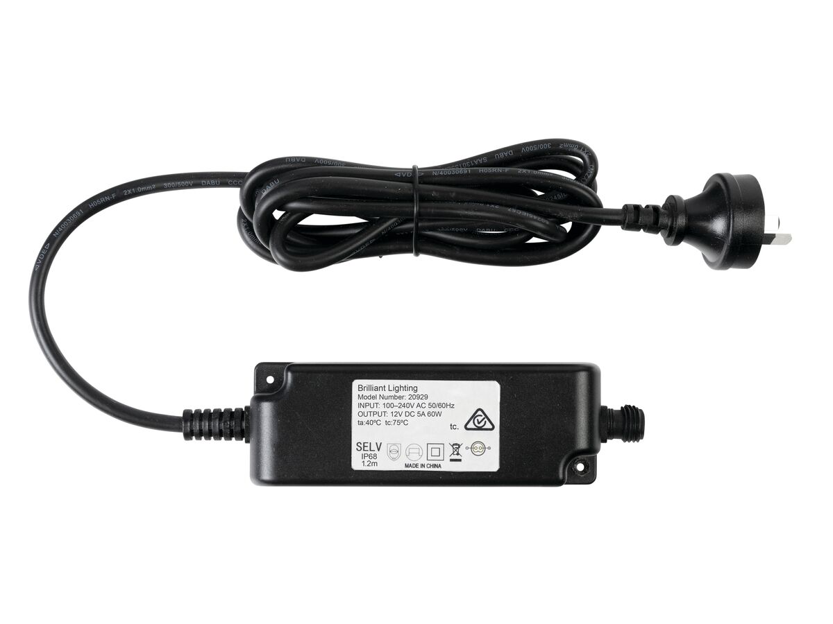 reece Brilliant Transformer - 60W Outdoor Garden Lighting with Flex & Plug IP68