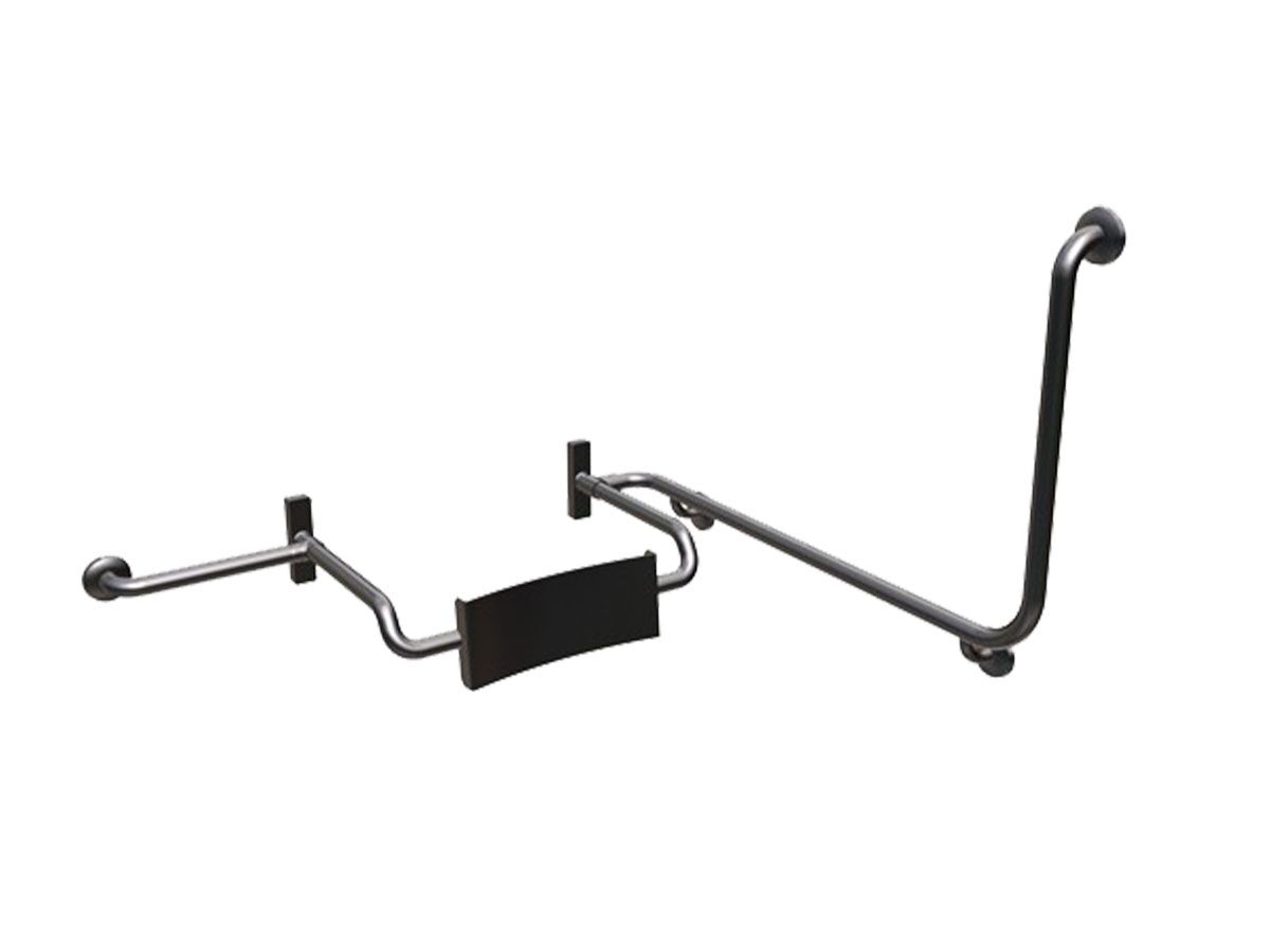 reece Britex Adjustable Backrest with Comb Left Hand Rail 90 Degree Stainless Steel