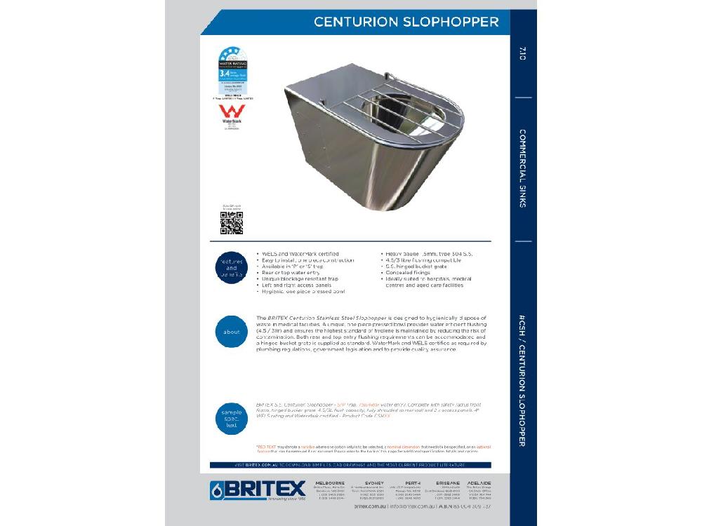 Reece Britex Centurion Slop Hopper Stainless Steel (4 Star)
