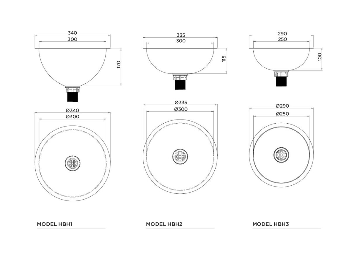 Reece Britex Hemi Stainless Steel Hand Basin Inset 340 Stainless Steel