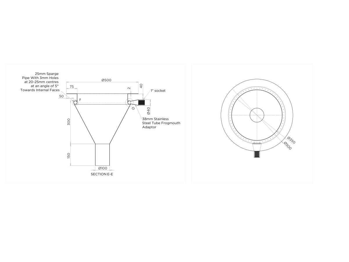 Reece Britex Stainless Steel Inset Flushing Spittoon/Sink - Conical Bowl