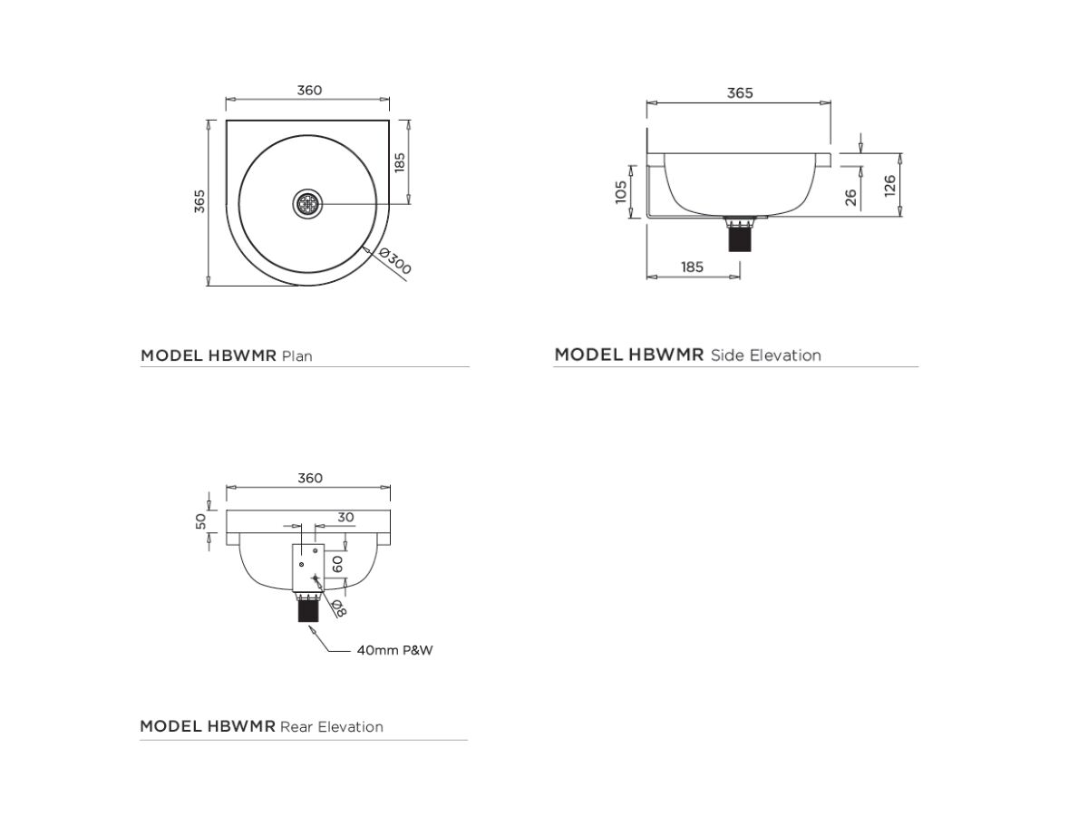 Reece Britex Wall Mounted Round Basin Stainless Steel