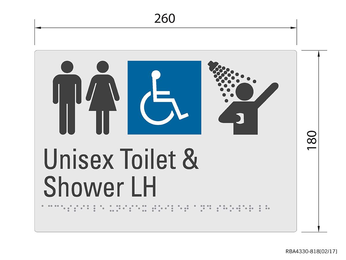 Reece Budget Unisex Access WC Shower Sign Left Handed