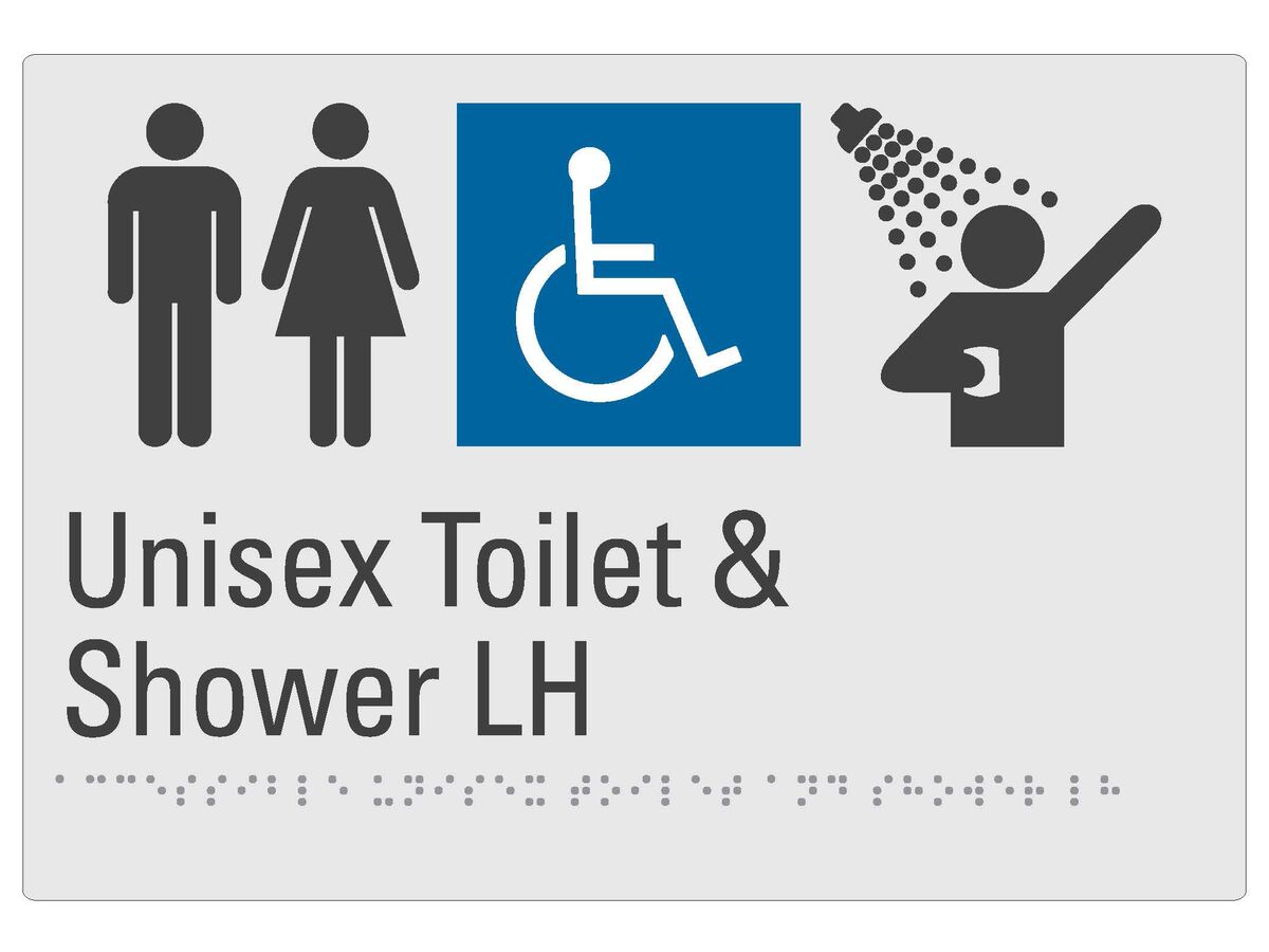 reece Budget Unisex Access WC Shower Sign Left Handed