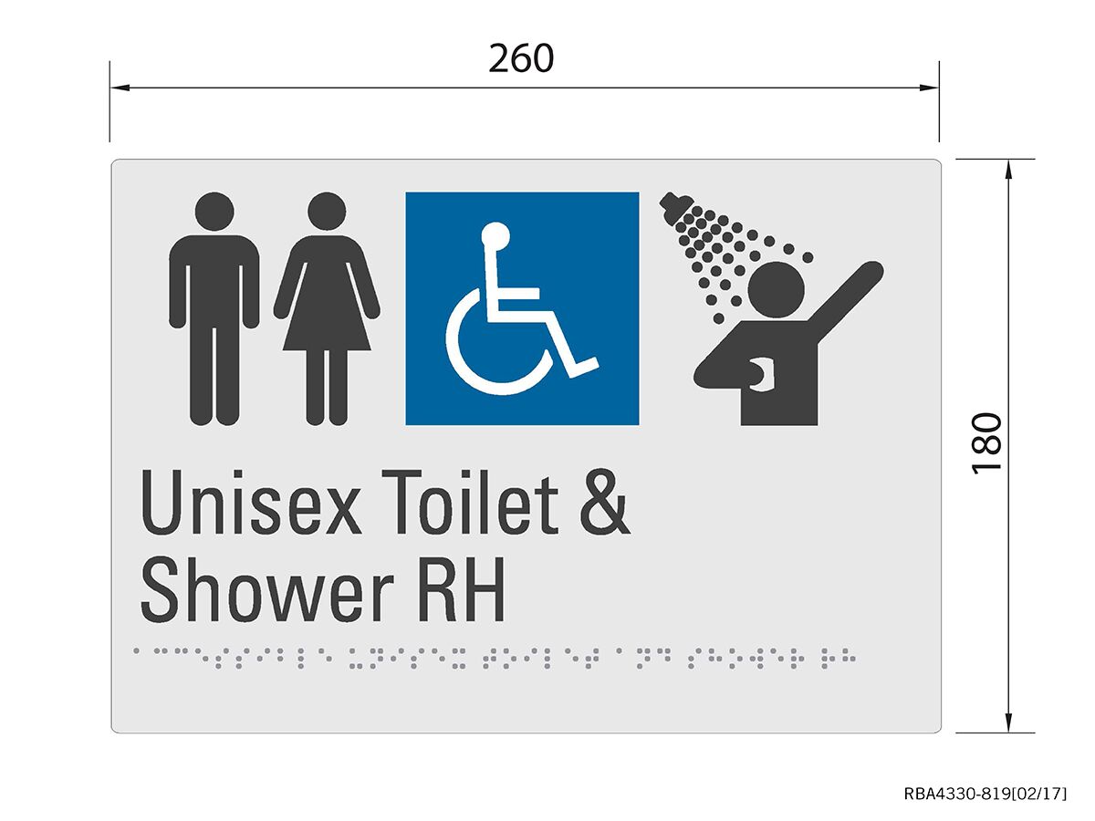 Reece Budget Unisex Access WC Shower Sign Right Handed