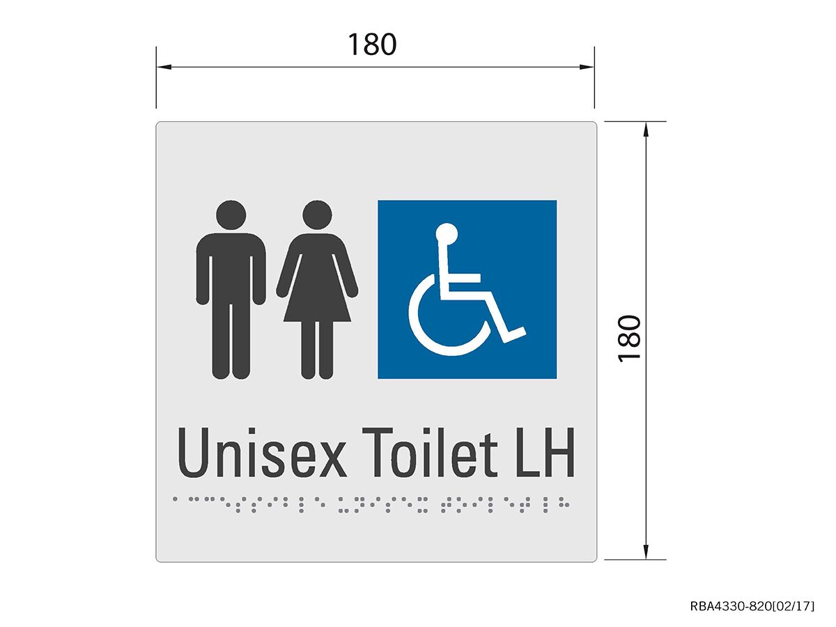 Reece Budget Unisex Accessible Tactile Sign Left Handed