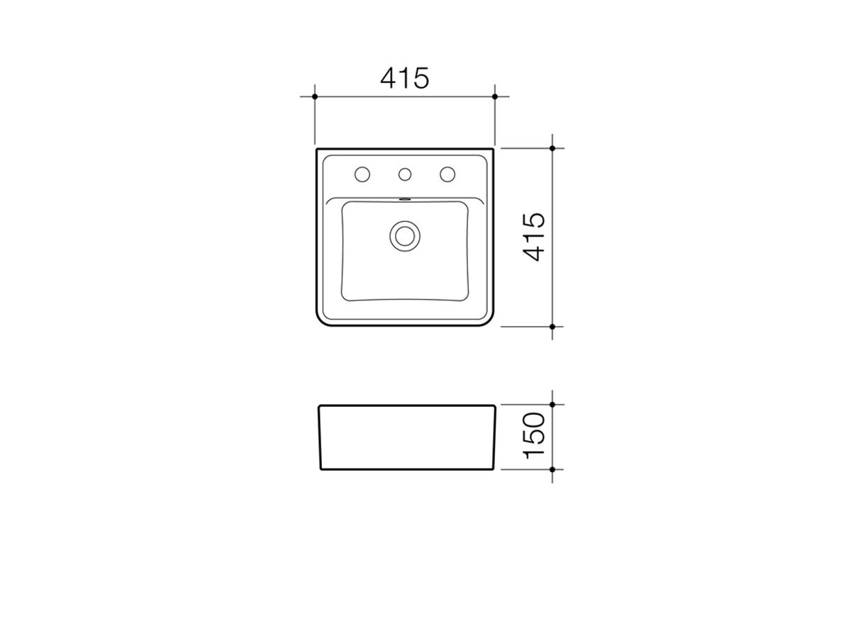 Reece Caroma Carboni Wall Basin With Overflow 1 Taphole White