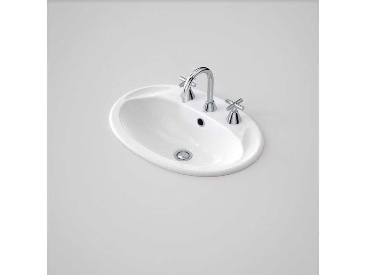 reece Caroma Centro Vanity Basin with Overflow 3 Tapholes 565 x 395mm White reece Caroma Centro Vanity Basin with Overflow 3 Tapholes 565 x 395mm White