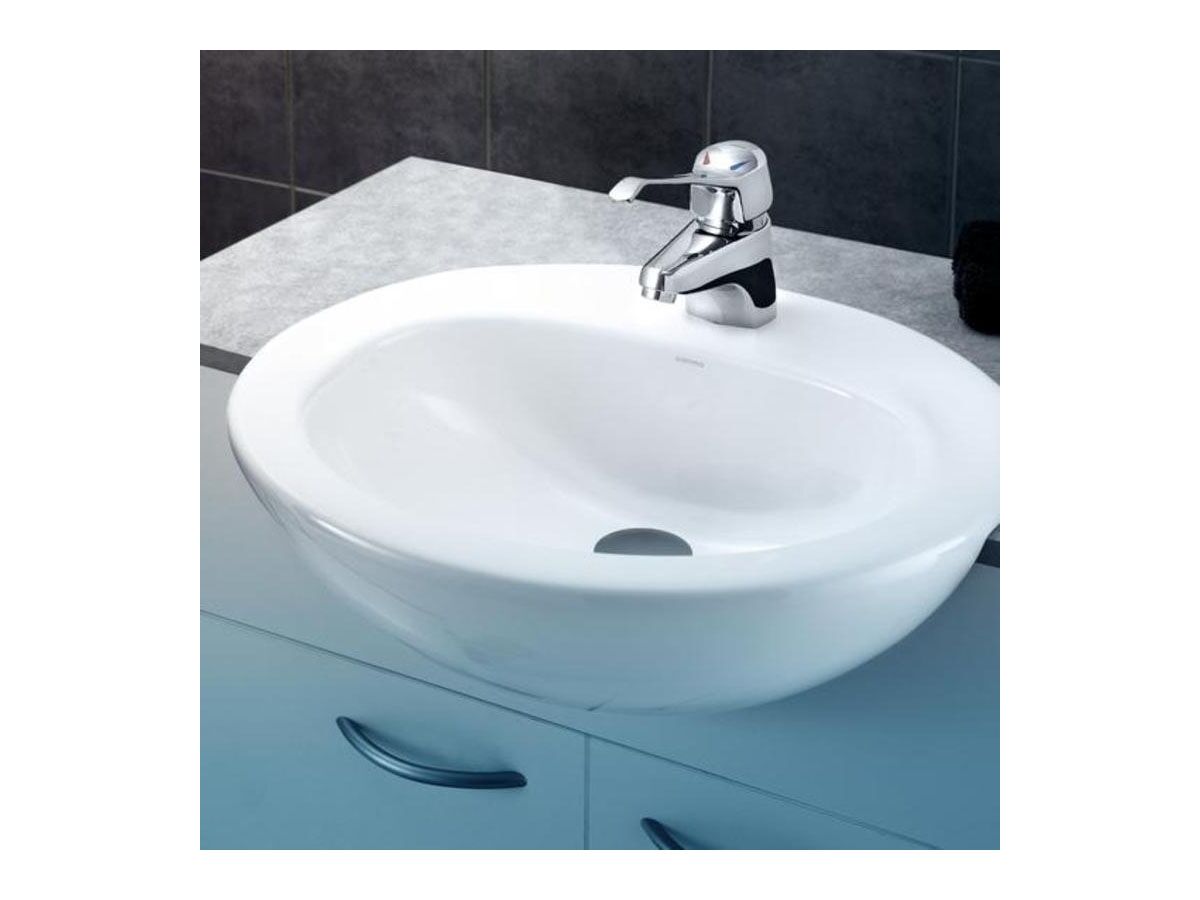 reece Caroma Concorde Semi Recessed Vanity Basin 1 Taphole White