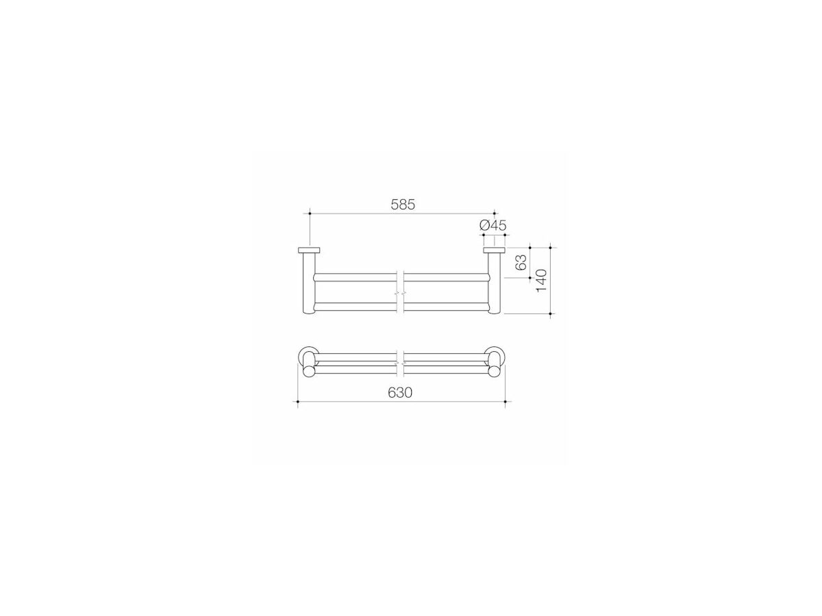 Reece Caroma Cosmo Double Towel Rail Metal 600 Black