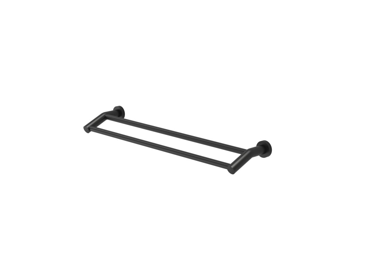 reece Caroma Cosmo Double Towel Rail Metal 600 Black