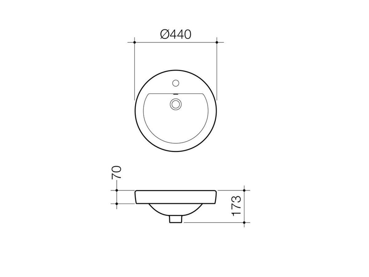 Reece Caroma Cosmo Inset Basin 1 Taphole Overflow White