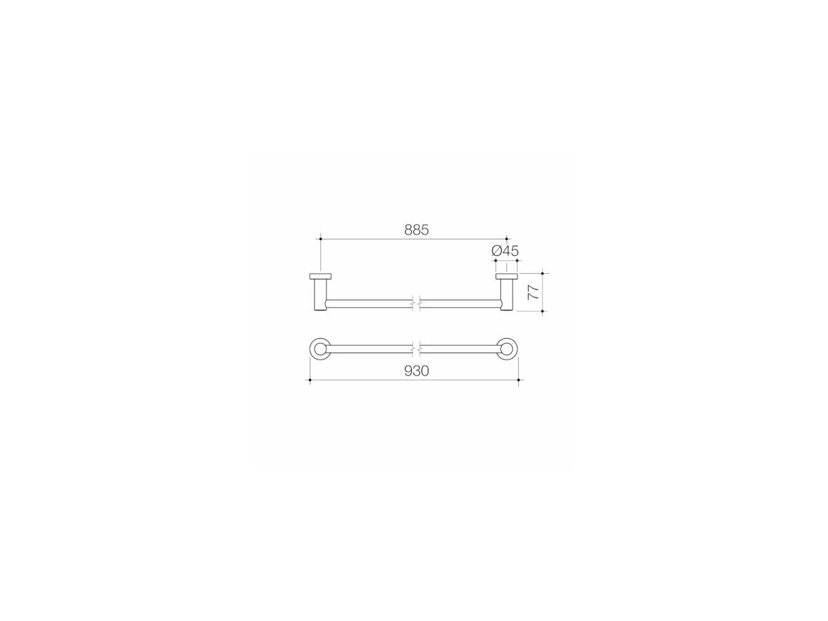 Reece Caroma Cosmo Single Towel Rail (Metal) 900 Black