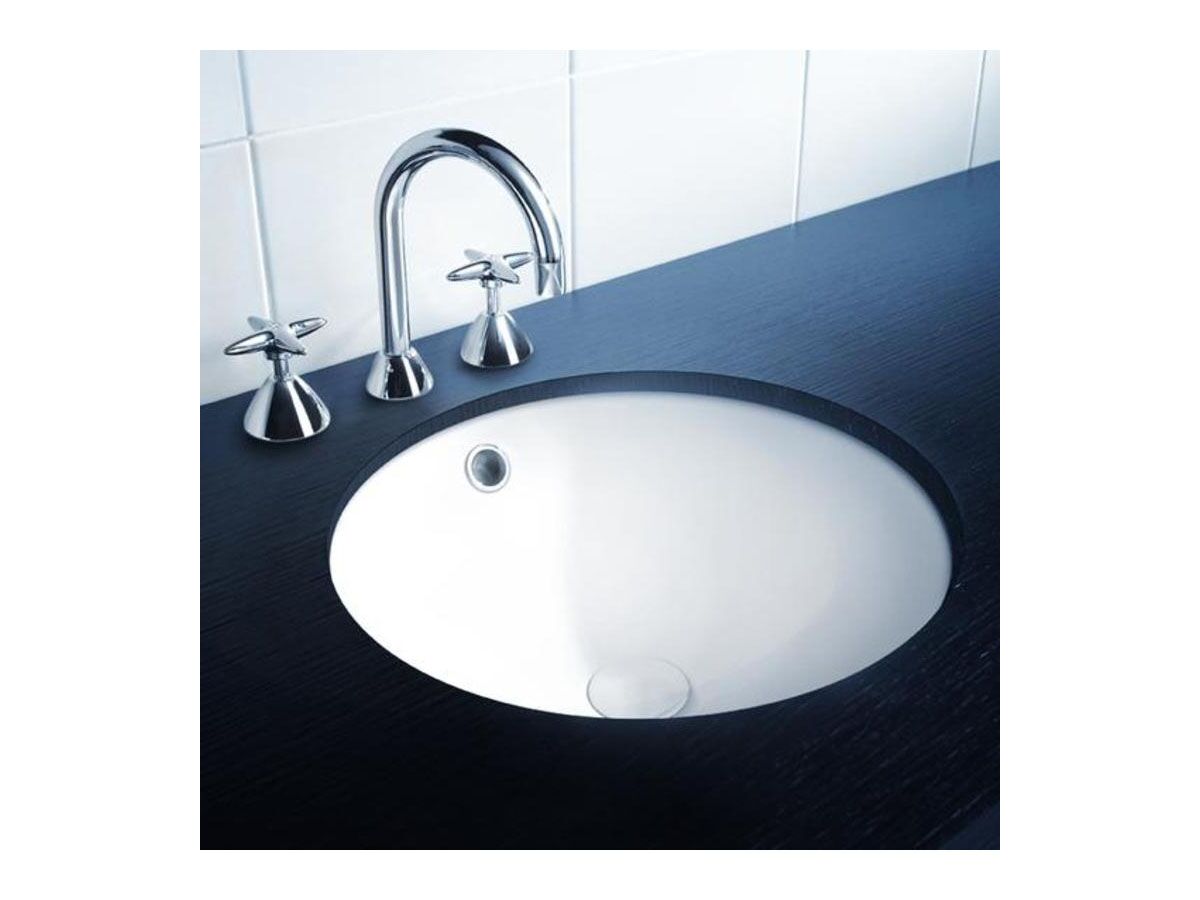 reece Caroma Cosmo Undercounter/Overcounter Basin with Overflow No Taphole White