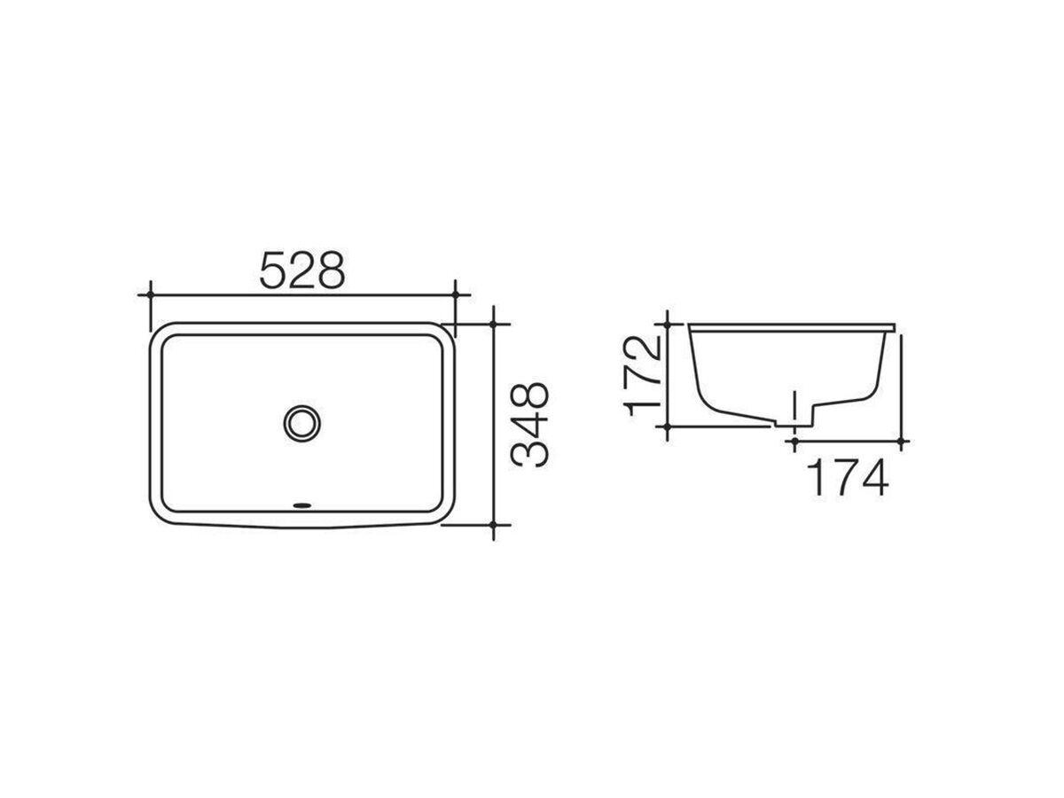 Reece Caroma Cube Undercounter Basin With Overflow 500mm White