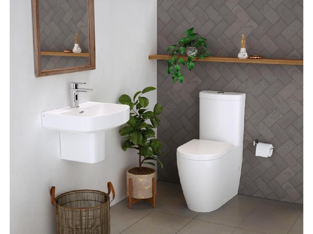 Reece Caroma Forma 500mm Wall Basin 1 Taphole With Overflow