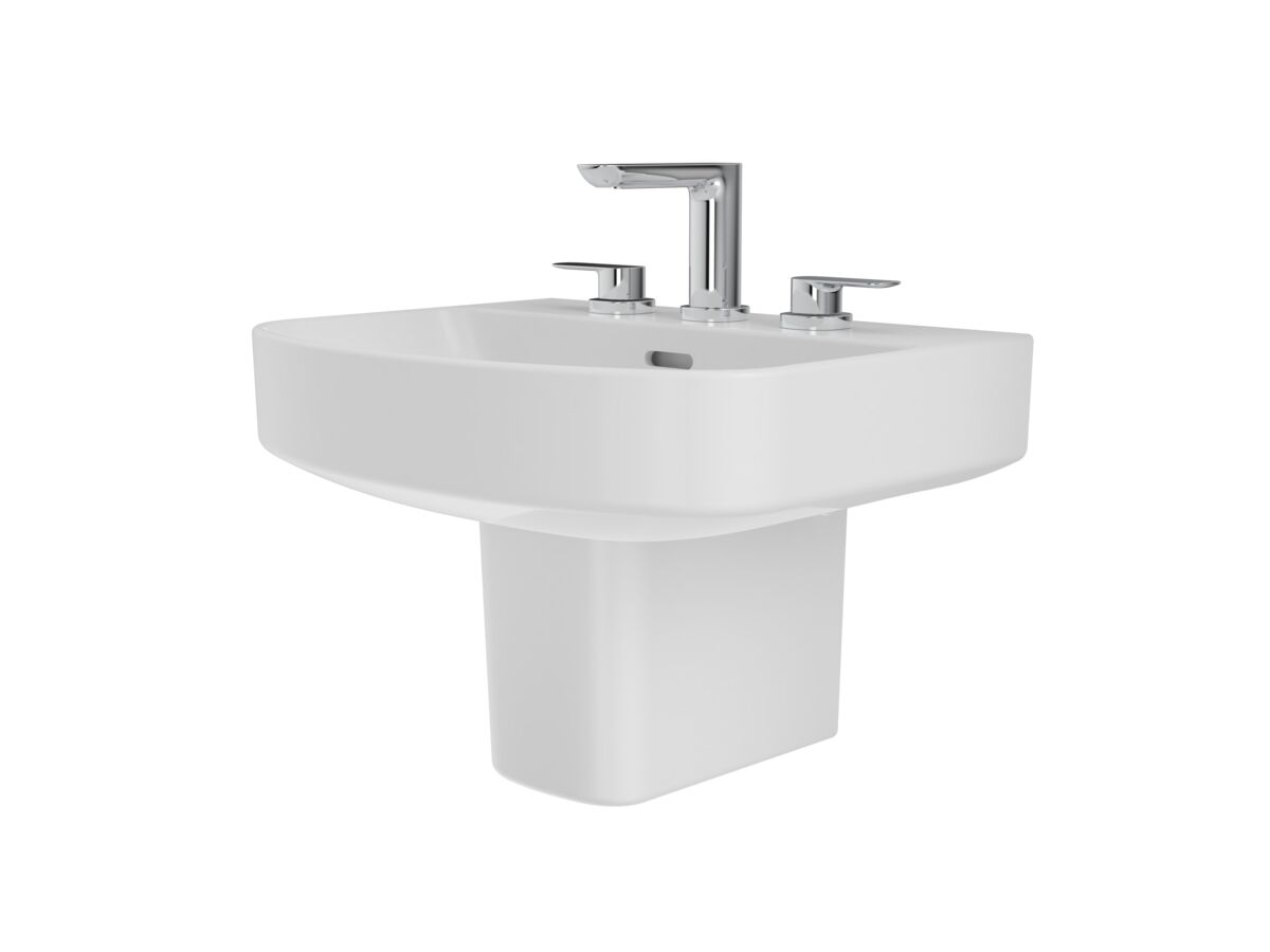 Reece Caroma Forma 500mm Wall Basin 3 Taphole With Overflow