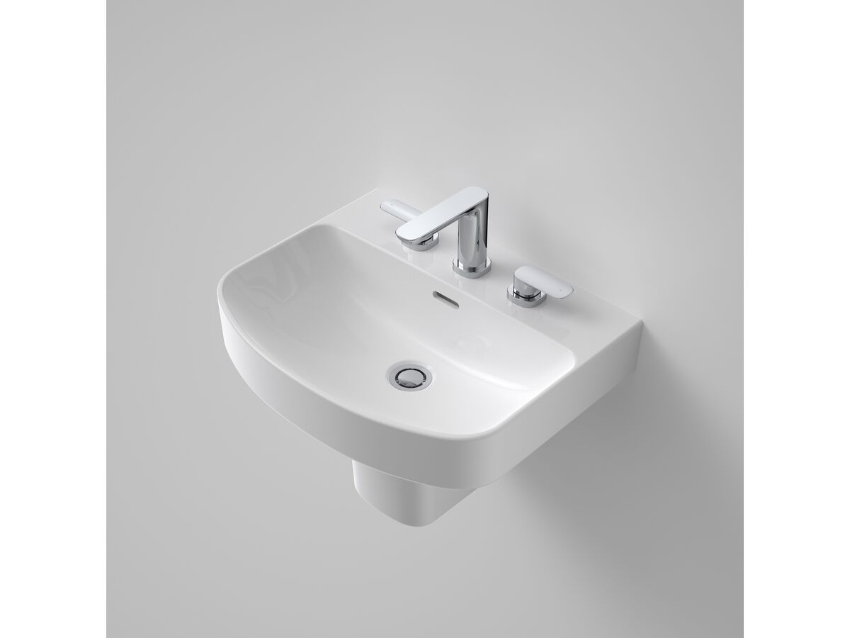 Reece Caroma Forma 500mm Wall Basin 3 Taphole With Overflow
