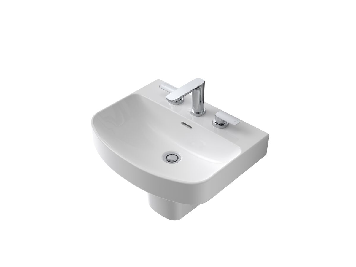 reece Caroma Forma 500mm Wall Basin 3 Taphole with Overflow reece Caroma Forma 500mm Wall Basin 3 Taphole with Overflow