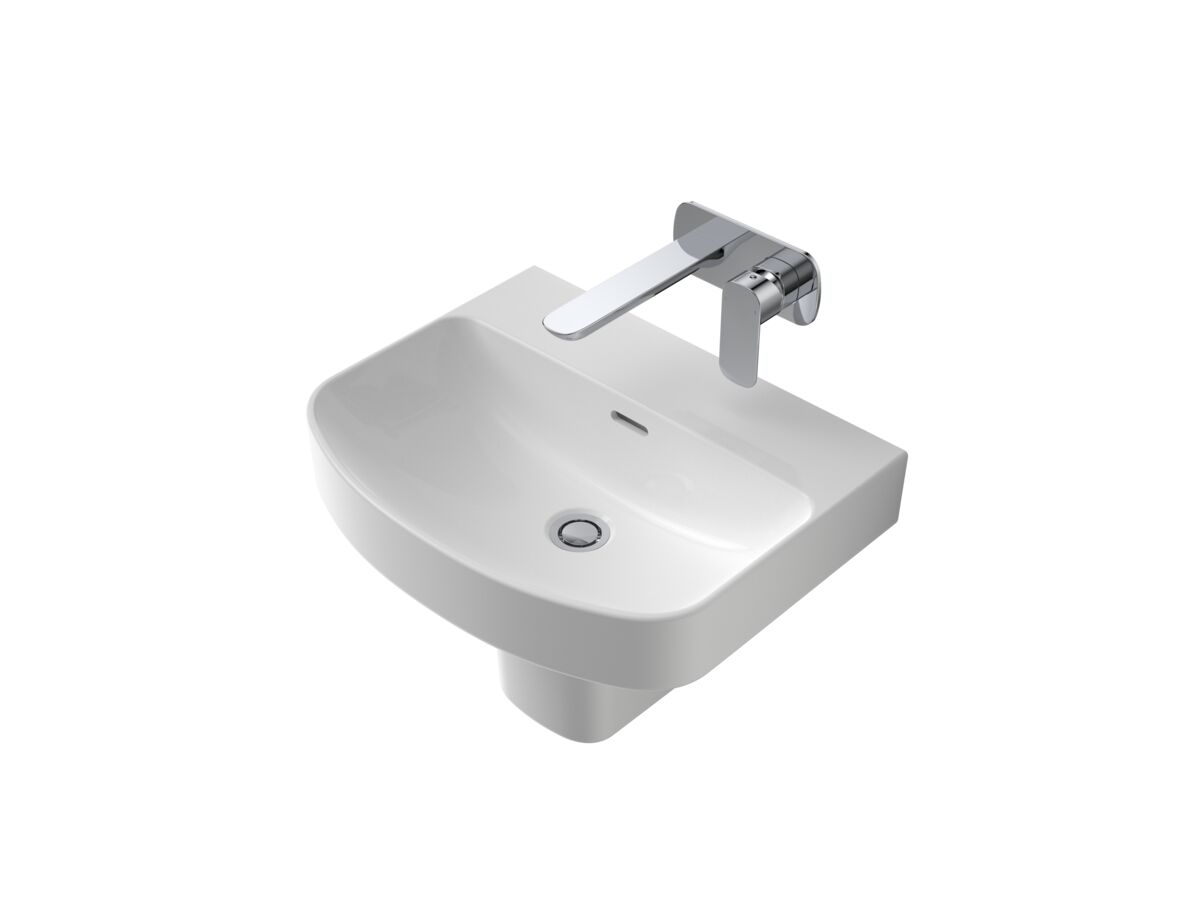 reece Caroma Forma 500mm Wall Basin No Taphole with Overflow