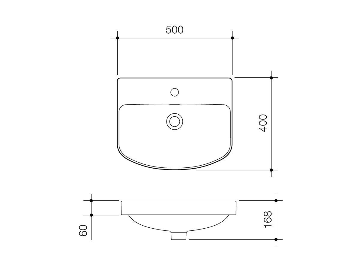 Reece Caroma Forma Inset Vanity Basin 1 Taphole With Overflow